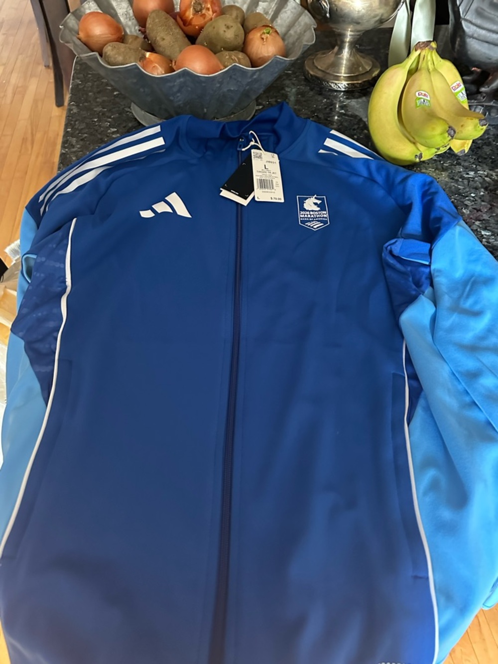 adidas Royal Blue Full-Zip Track Jacket with White Logo